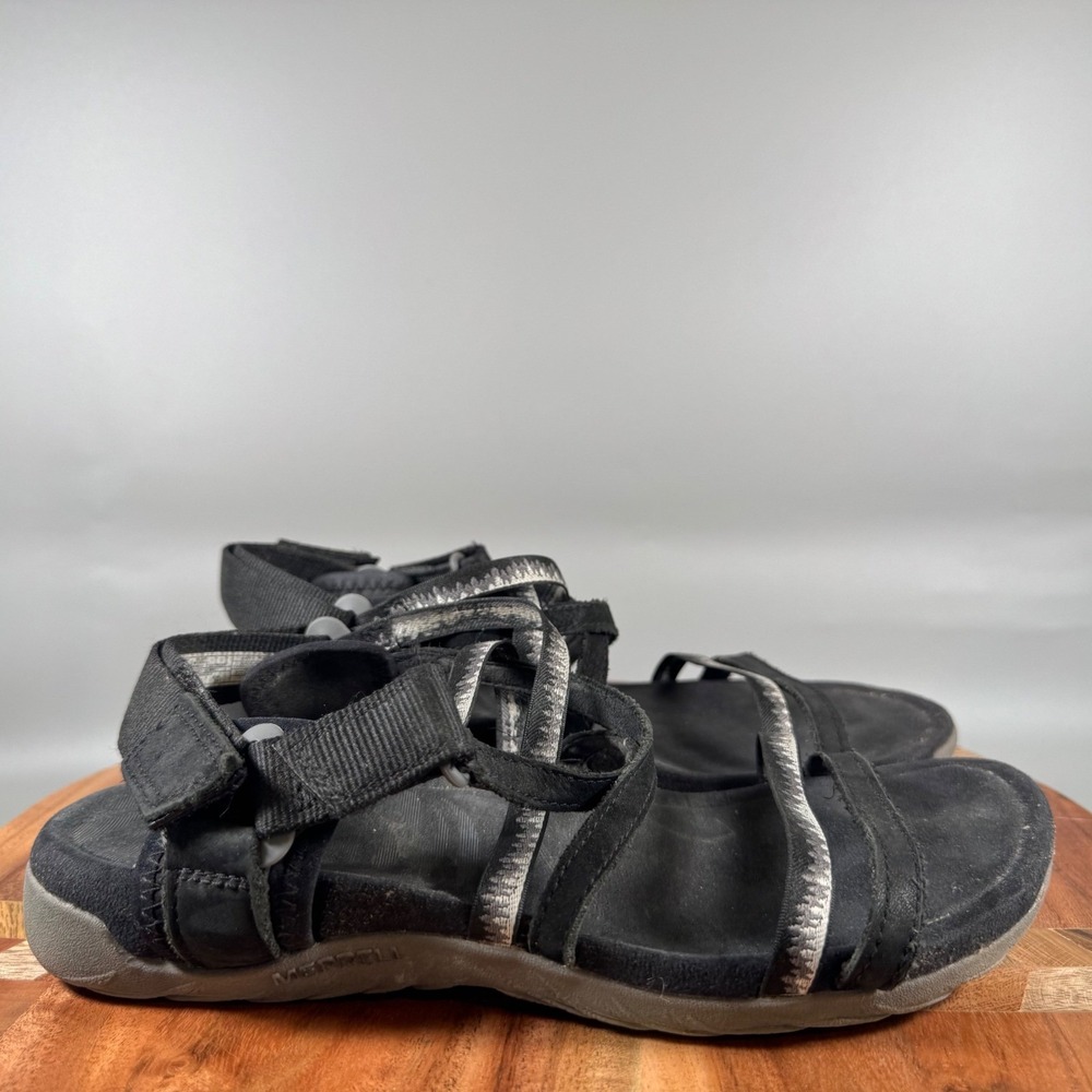 Merrell Terran 3 Cush Lattice Black Strappy Hiking Sandals Womens 8 J002712W